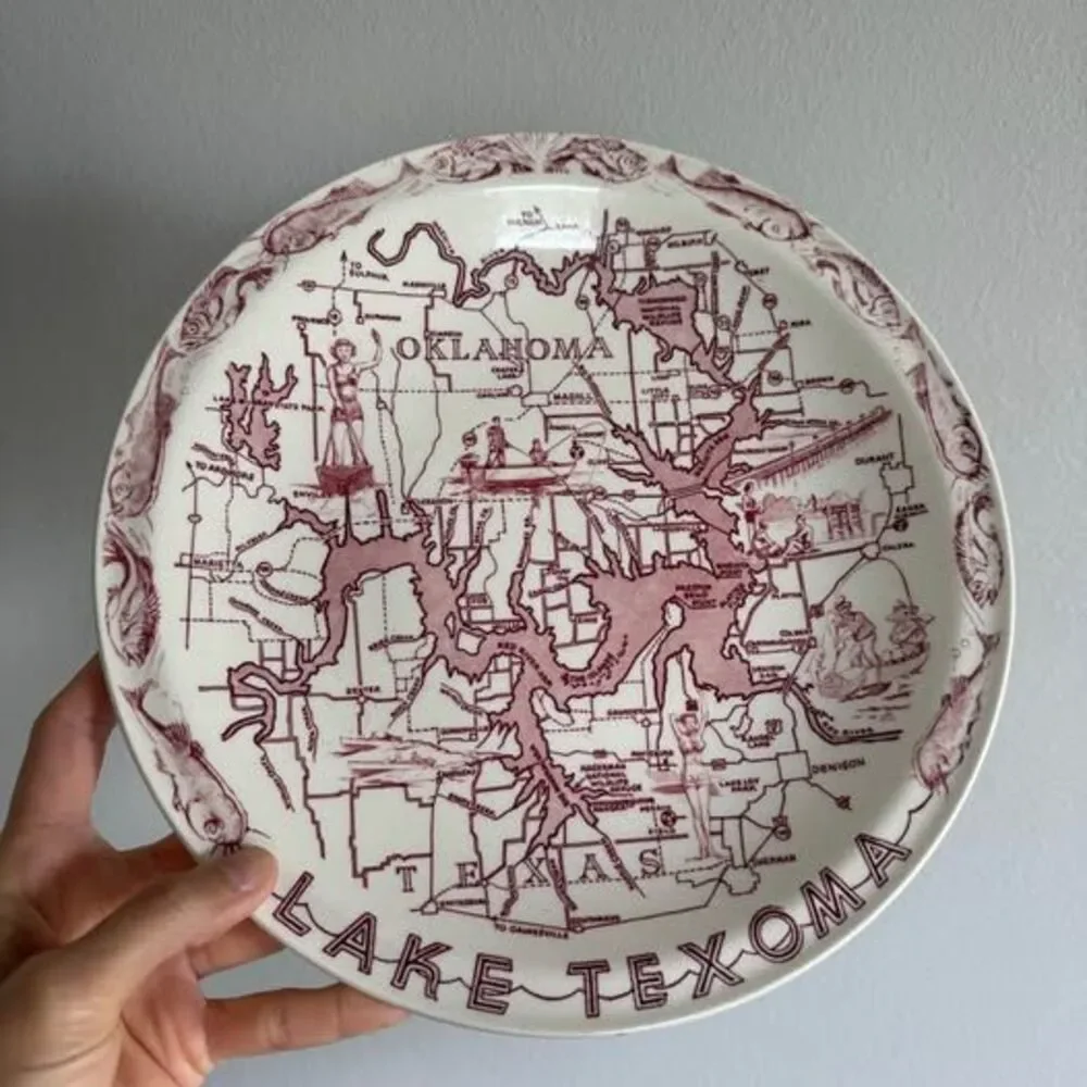 Vintage Vernon Kilns Lake Texoma Souvenir Plate